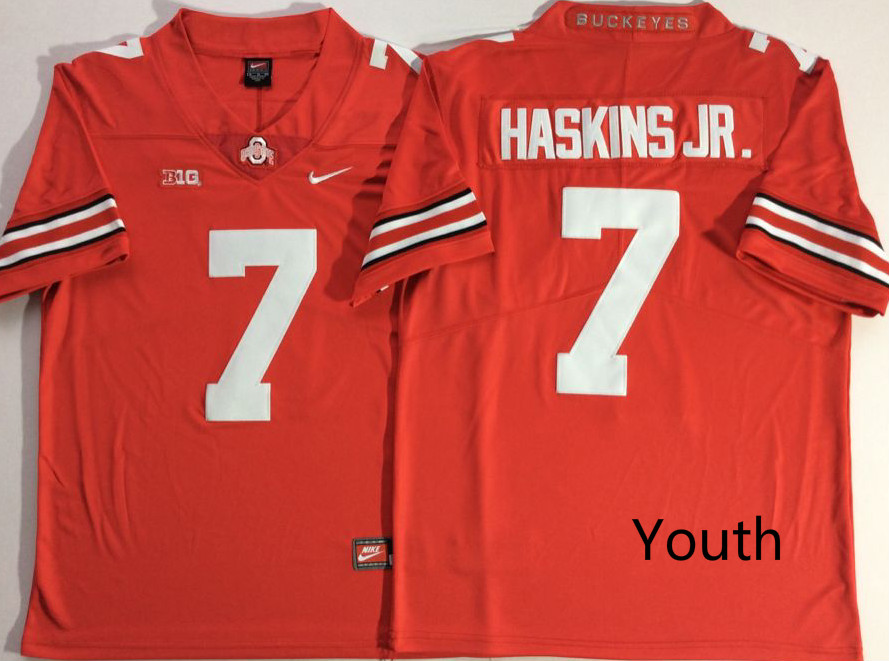 NCAA Youth Ohio State Buckeyes Red 7 HASKINS JR jerseys
